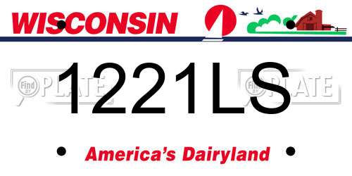 1221LS Wisconsin License Plate