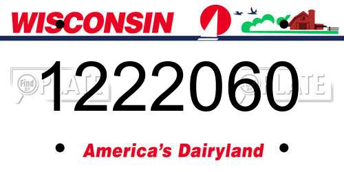 1222060 Wisconsin License Plate