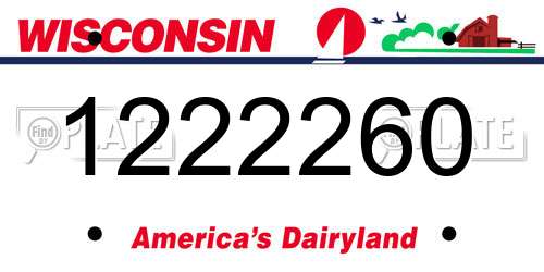 1222260 Wisconsin License Plate
