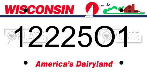 12225O1 Wisconsin License Plate