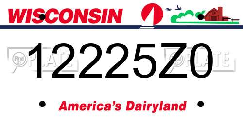 12225Z0 Wisconsin License Plate