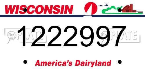 1222997 Wisconsin License Plate