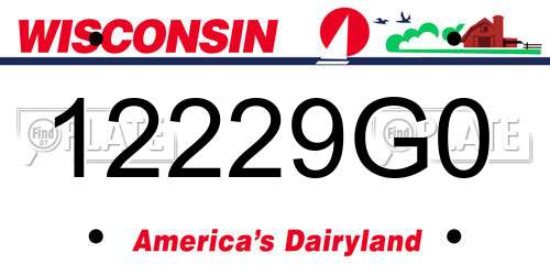 12229G0 Wisconsin License Plate