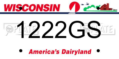 1222GS Wisconsin License Plate