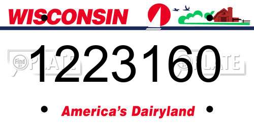 1223160 Wisconsin License Plate
