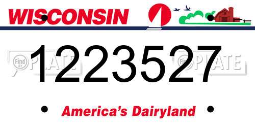 1223527 Wisconsin License Plate
