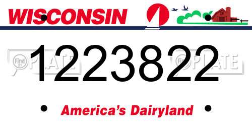 1223822 Wisconsin License Plate
