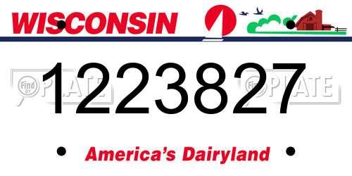 1223827 Wisconsin License Plate