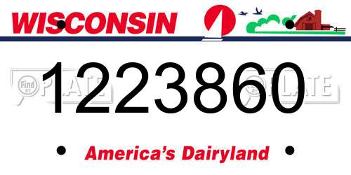 1223860 Wisconsin License Plate