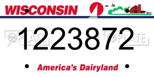 1223872 Wisconsin License Plate