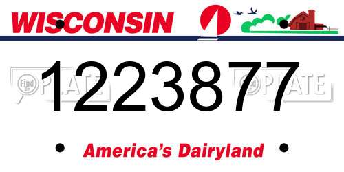 1223877 Wisconsin License Plate