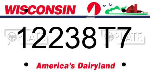 12238T7 Wisconsin License Plate