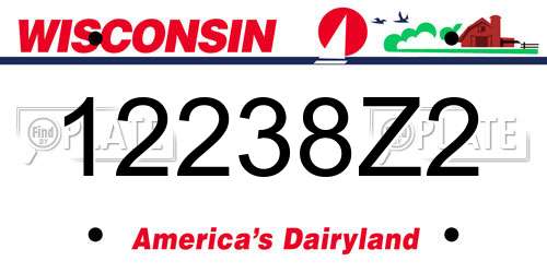 12238Z2 Wisconsin License Plate