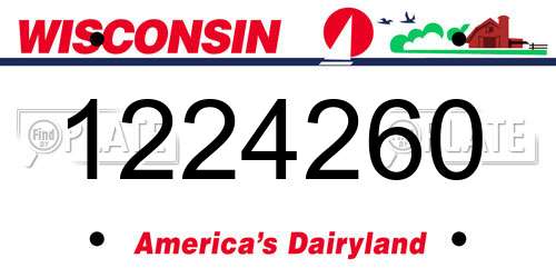 1224260 Wisconsin License Plate