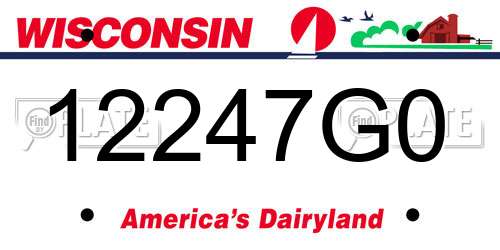 12247G0 Wisconsin License Plate