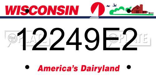12249E2 Wisconsin License Plate
