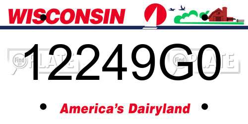 12249G0 Wisconsin License Plate