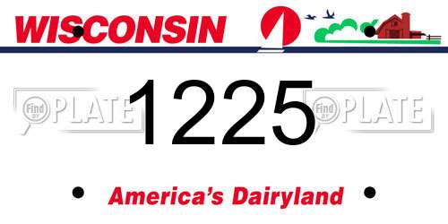 1225 Wisconsin License Plate