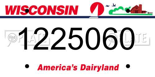 1225060 Wisconsin License Plate