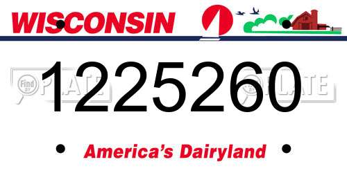 1225260 Wisconsin License Plate