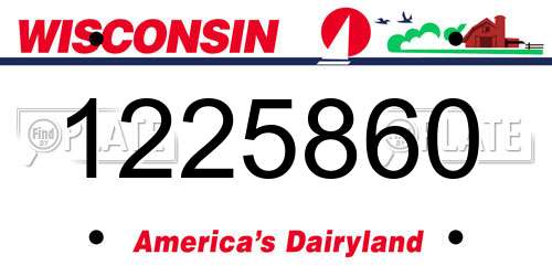 1225860 Wisconsin License Plate