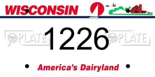 1226 Wisconsin License Plate