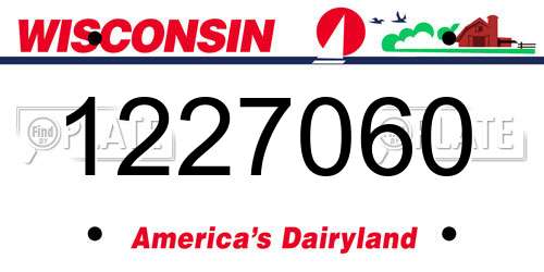 1227060 Wisconsin License Plate