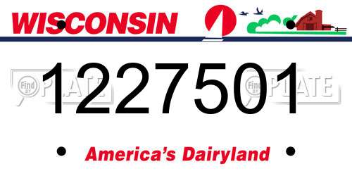 1227501 Wisconsin License Plate