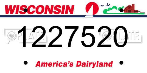 1227520 Wisconsin License Plate