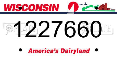1227660 Wisconsin License Plate