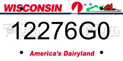 12276G0 Wisconsin License Plate