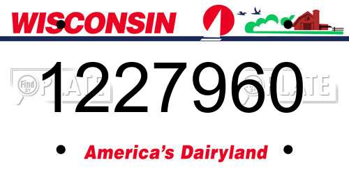 1227960 Wisconsin License Plate