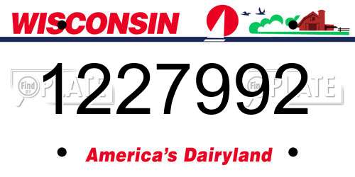 1227992 Wisconsin License Plate