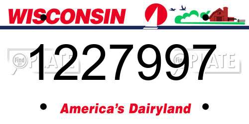 1227997 Wisconsin License Plate