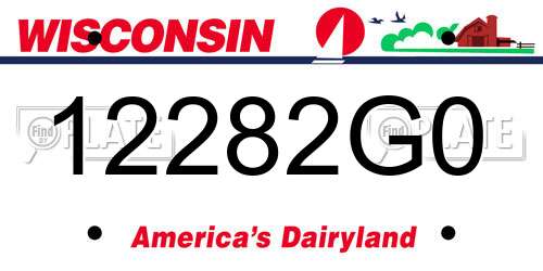 12282G0 Wisconsin License Plate