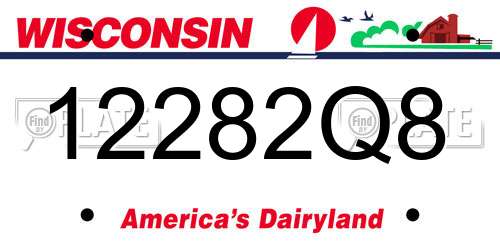 12282Q8 Wisconsin License Plate