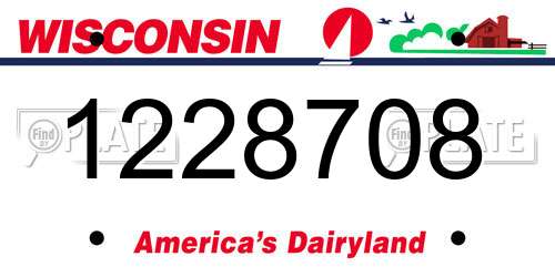 1228708 Wisconsin License Plate