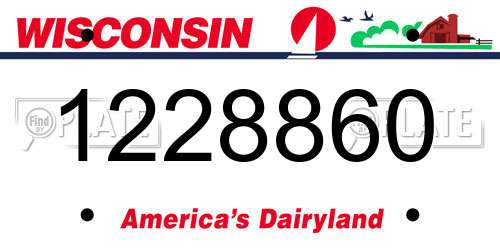 1228860 Wisconsin License Plate