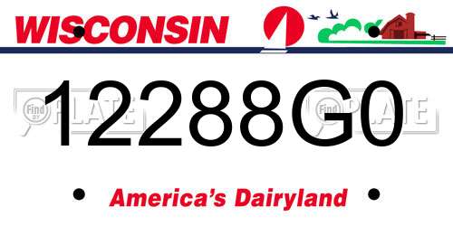 12288G0 Wisconsin License Plate