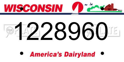 1228960 Wisconsin License Plate