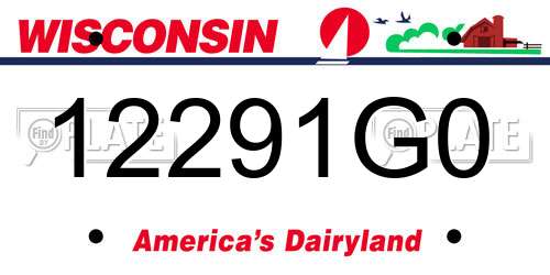 12291G0 Wisconsin License Plate