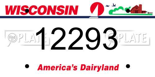 12293 Wisconsin License Plate