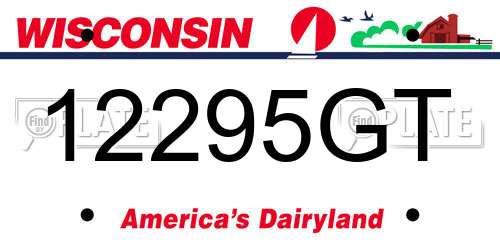 12295GT Wisconsin License Plate