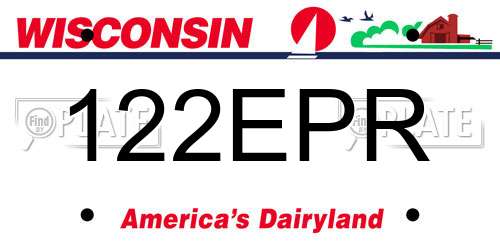 122EPR Wisconsin License Plate