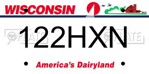 122HXN Wisconsin License Plate