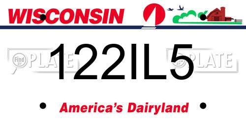 122IL5 Wisconsin License Plate