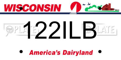 122ILB Wisconsin License Plate
