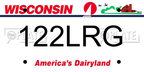 122LRG Wisconsin License Plate