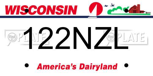 122NZL Wisconsin License Plate