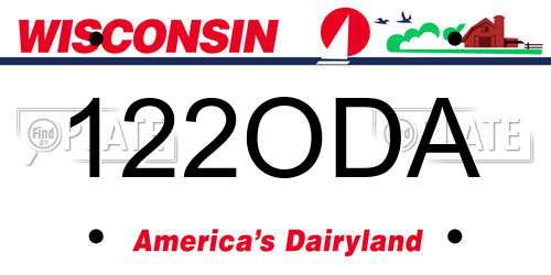 122ODA Wisconsin License Plate
